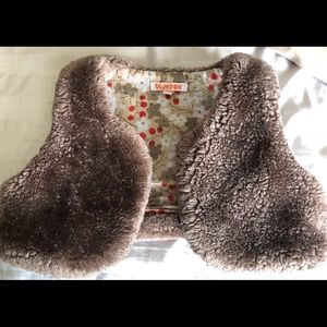 Bluezoo Girls Vest Faux Fur Brown Size 12-18months